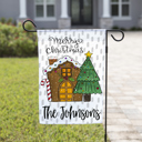 12x18 Garden 2-sided Personalized Garden Flag - Christmas Gingerbread House