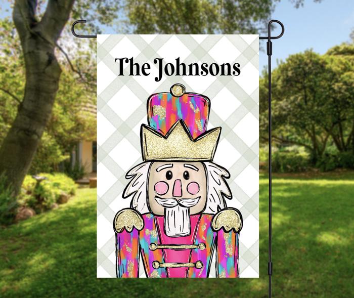 Personalized Garden Flag - Festive Nutcracker