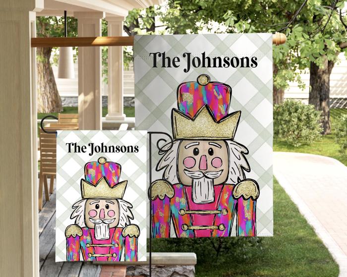 Personalized Garden Flag - Festive Nutcracker