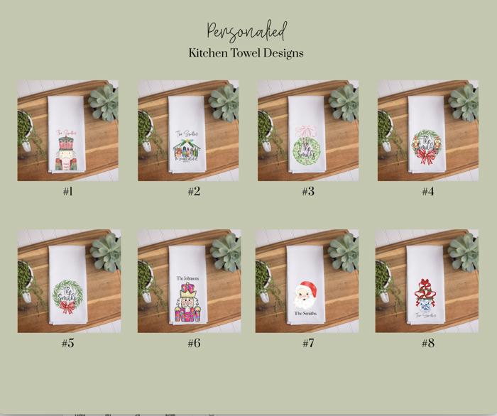 Personalized Christmas Waffle Towel