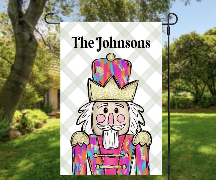 Personalized Garden Flag - Festive Nutcracker