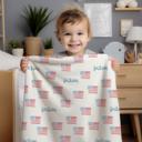 60x80 Minky Blanket Design 1 Patriotic Personalized Red, White, Blue Blanket 