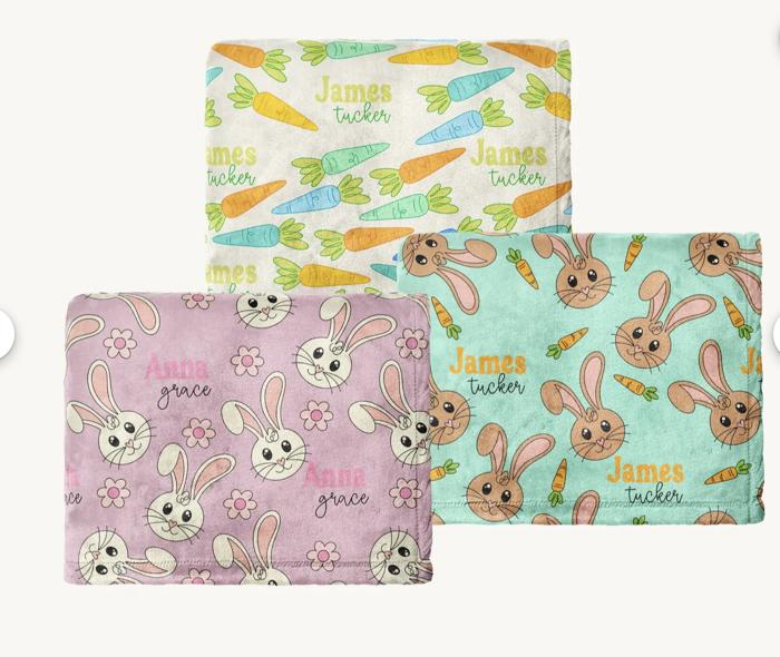 Personalized Easter Minky Blanket - 4 Designs