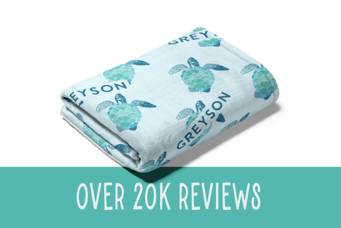 Personalized Turtle Blanket - Soft Minky