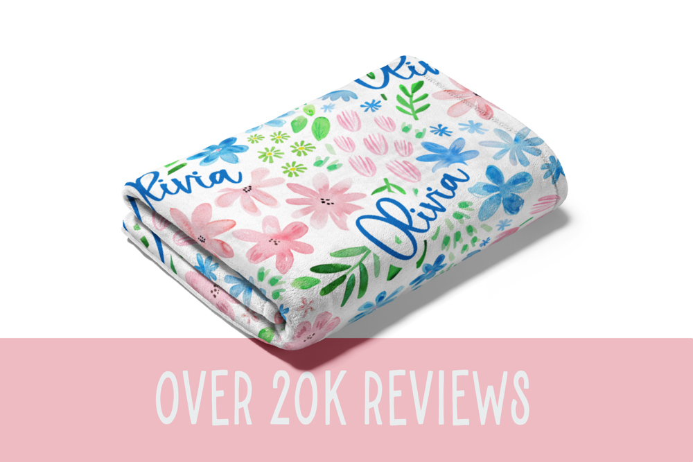 Personalized Floral Blanket