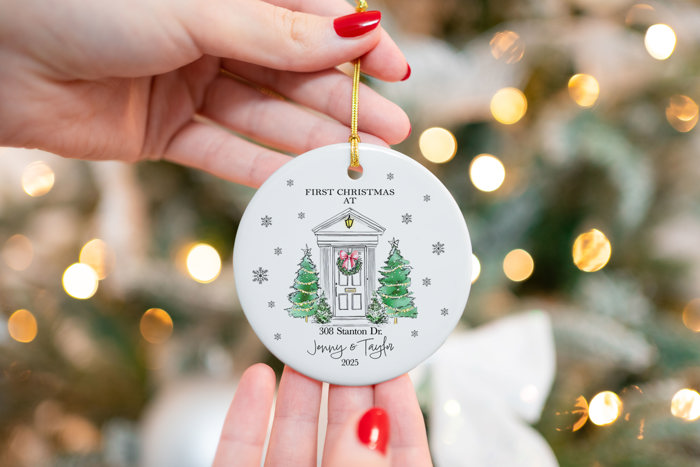 Custom First Christmas Address Ornament