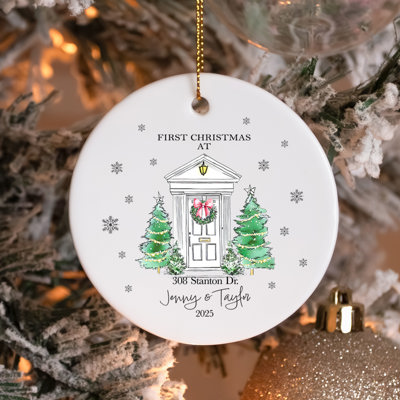 Custom First Christmas Address Ornament