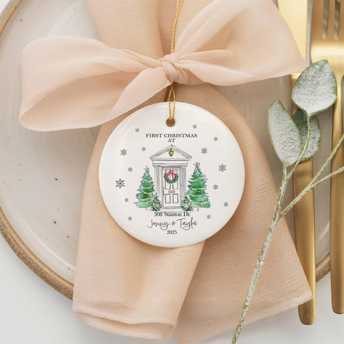 Custom First Christmas Address Ornament