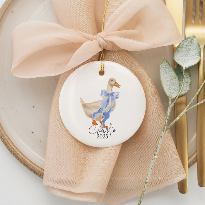 Baby First Christmas Ornament - Blue Duck Coquette