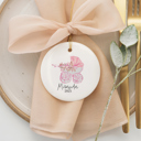  Baby First Christmas Ornament - Pink Bassinet