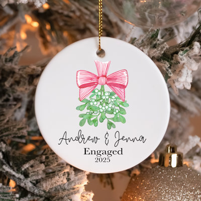 Personalized Mistletoe Ornament for Engagement
