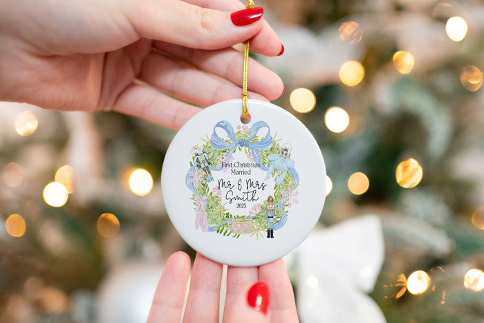Personalized Christmas Ornament - Nutcracker Wreath
