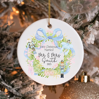 Personalized Christmas Ornament - Nutcracker Wreath