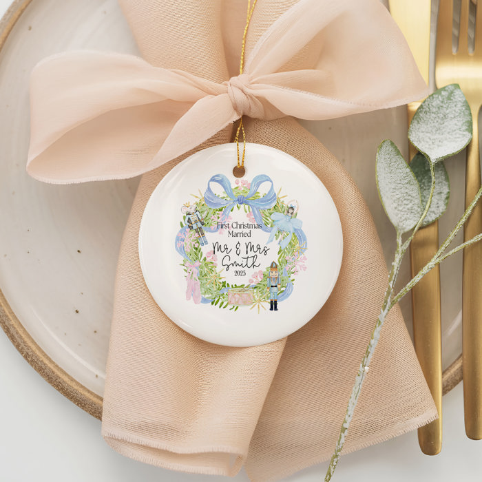 Personalized Christmas Ornament - Nutcracker Wreath