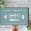  Custom Family Name Dog Paw Door Mat