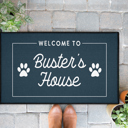  Custom Family Name Dog Paw Door Mat