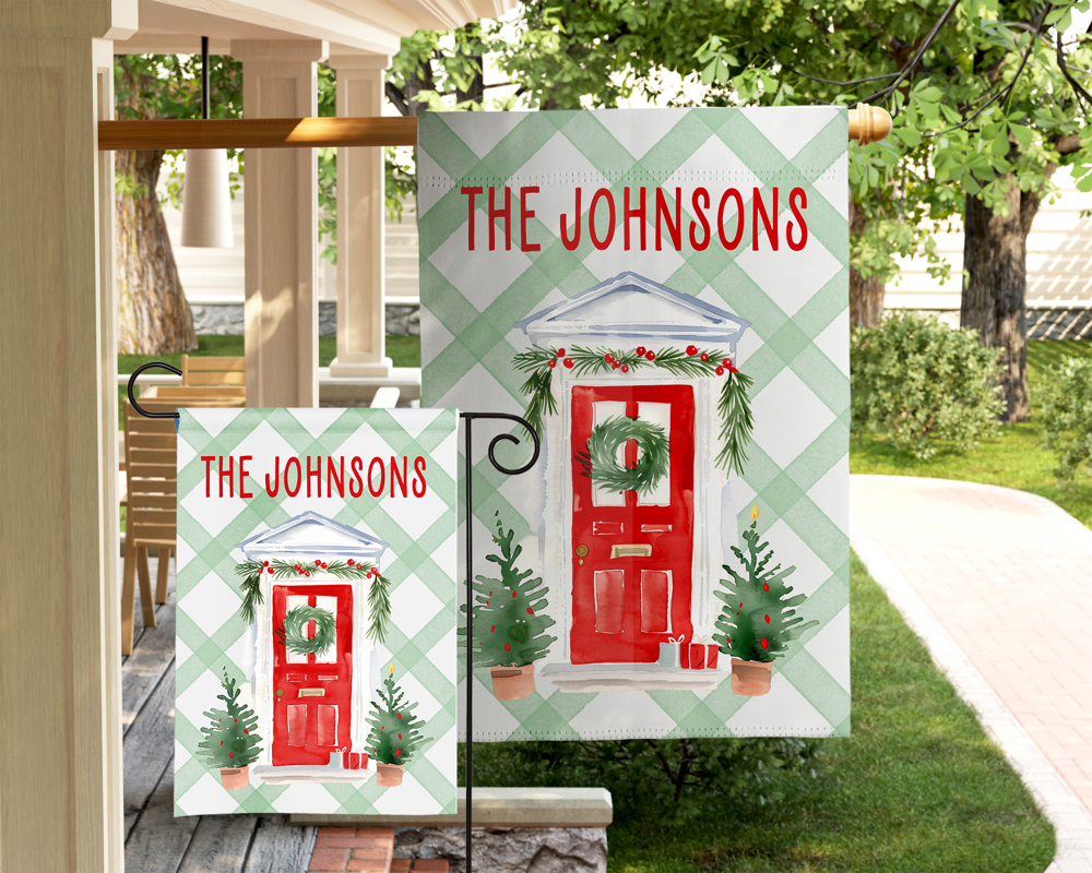 Christmas Garden Flag - Holiday Welcome Porch