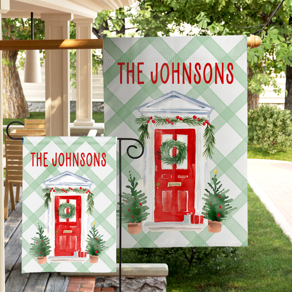 Christmas Garden Flag - Holiday Welcome Porch