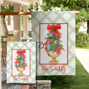  Personalized Christmas Flag -  Topiary Bow