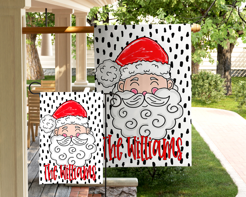 Personalized Garden Flag - Santa