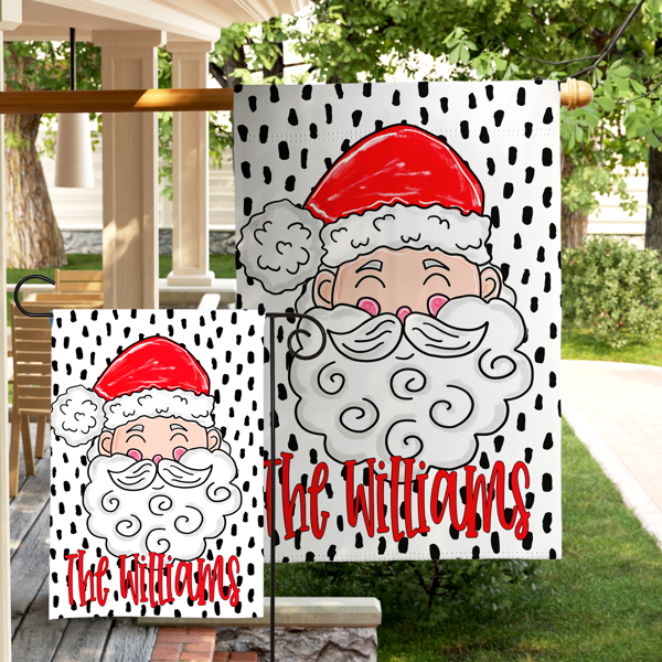 Personalized Garden Flag - Santa