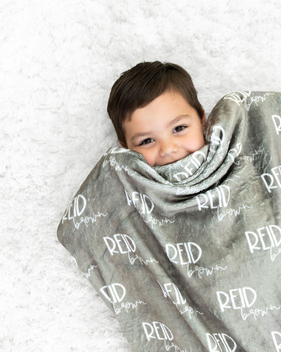 Minky Name Throw Blanket