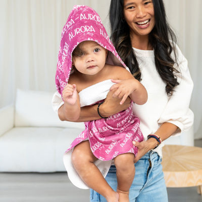 Personalized Baby Hooded Bath Wrap - 30" x 30"