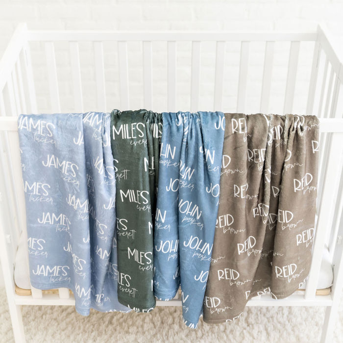 Minky Name Throw Blanket