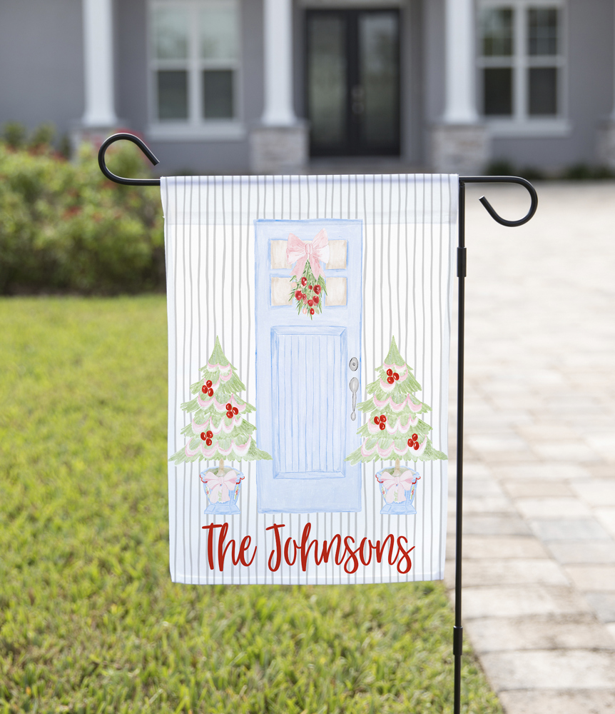 Christmas Garden Flag - Pastel Welcome Porch