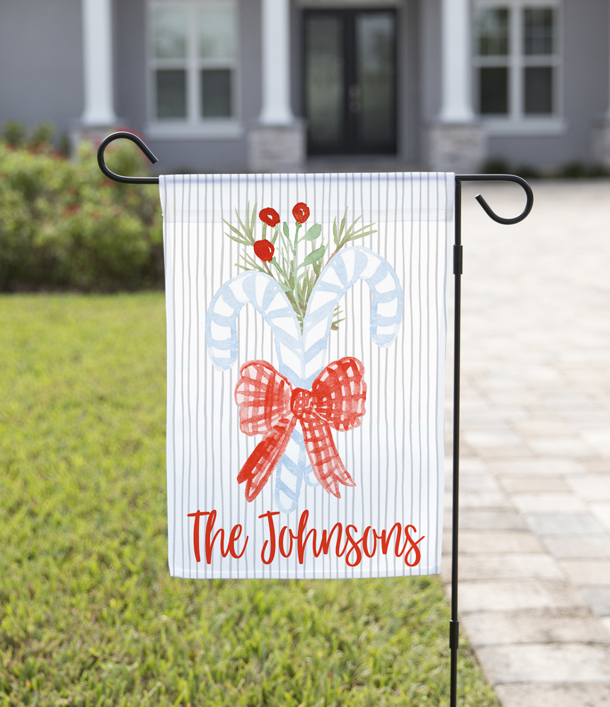 Christmas Garden Flag - Pastel Candy Cane