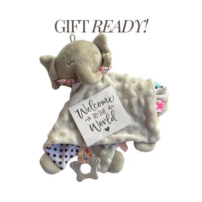 Elephant Baby Comforter Security Minky Blanket