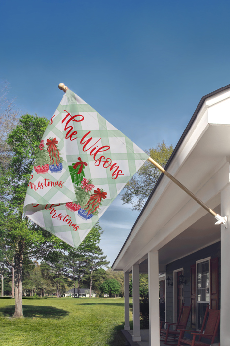 Personalized  Flags - Christmas Topiairy Set 