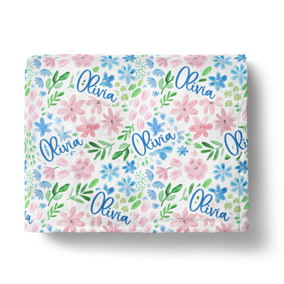 Personalized Floral Blanket