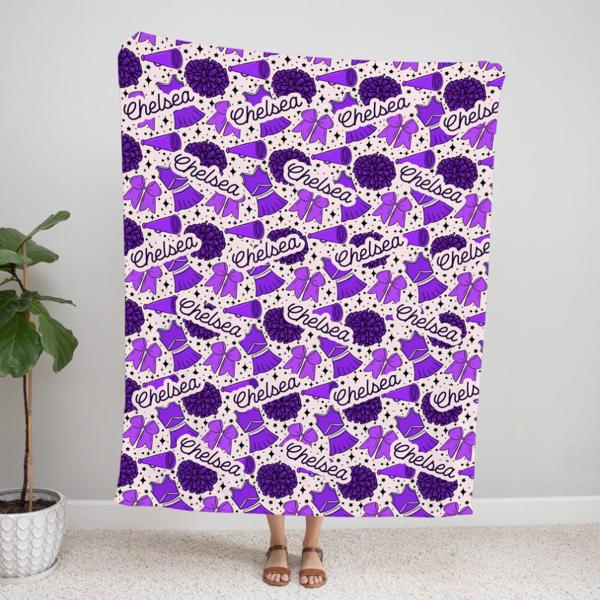 Personalized Cheerleader Throw Blanket - 50" x 60" Minky