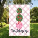  Personalized Garden Flag - Pink Chinoiserie Topiary