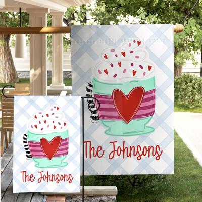 Personalized Garden Flag - Valentine Latte