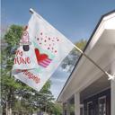 24x36 House 2-sided Personalized Garden Flag - Valentine Latte