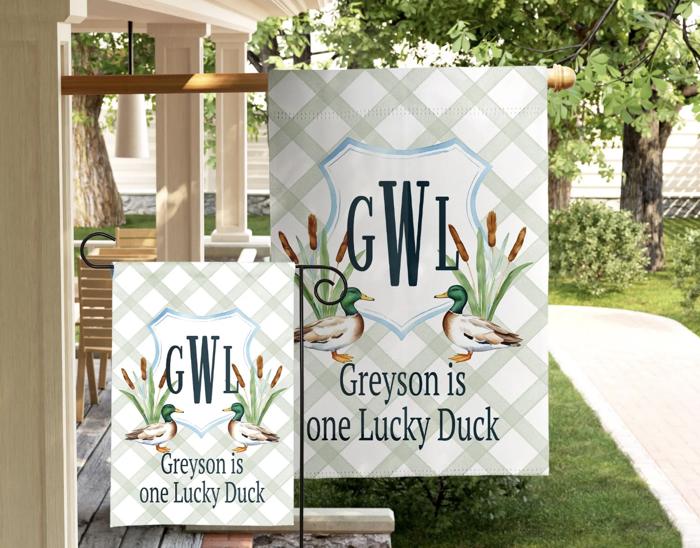 Personalized Birthday Garden Flag - One Lucky Duck