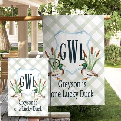 Personalized Birthday Garden Flag - One Lucky Duck