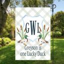 SIZE:  12x18 Garden 1-sided Personalized Birthday Garden Flag - One Lucky Duck