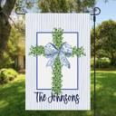 SIZE:  12x18 Garden 1-sided Personalized Garden Flag - Easter Cross