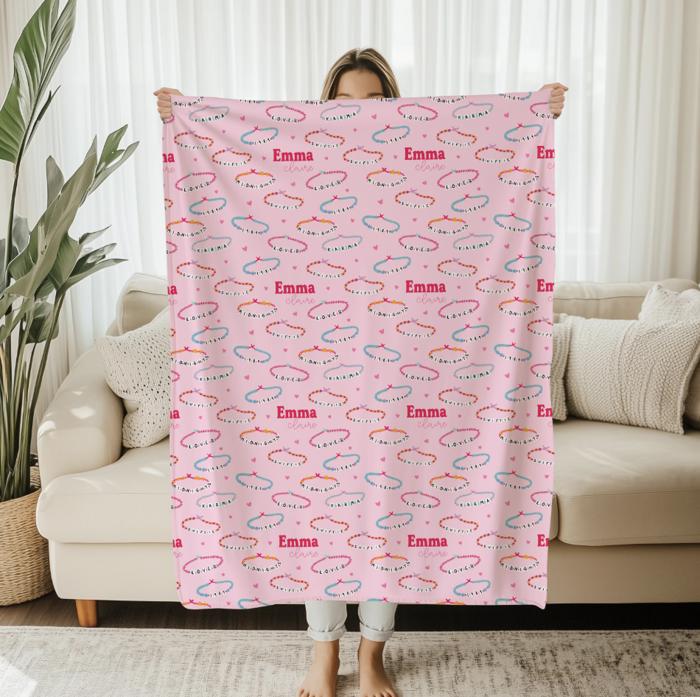Personalized Girls Blanket, Pop-Star Inspired Blanket, Christmas Gift To Niece, Personalized Girl Blanket Concert Fan Throw