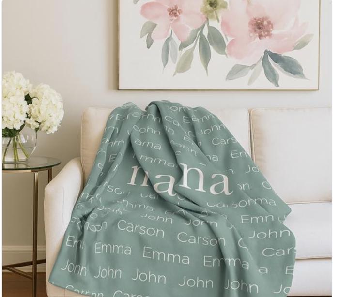 Personalized Family Name Blanket  -