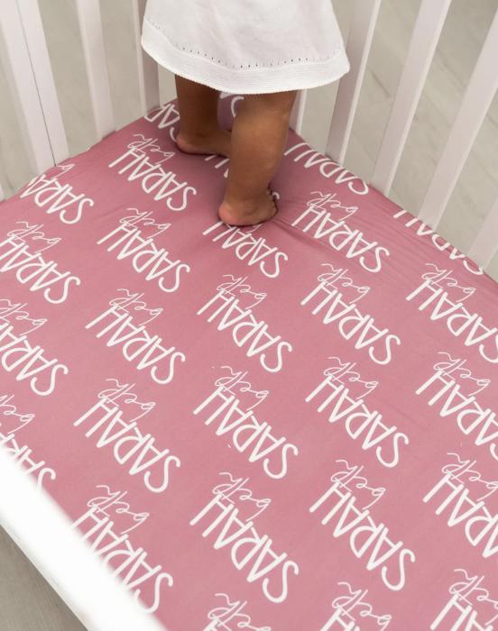 Personalized Crib Sheet Duo Font - 2 Sizes