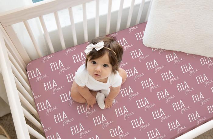 Personalized Crib Sheet Duo Font - 2 Sizes