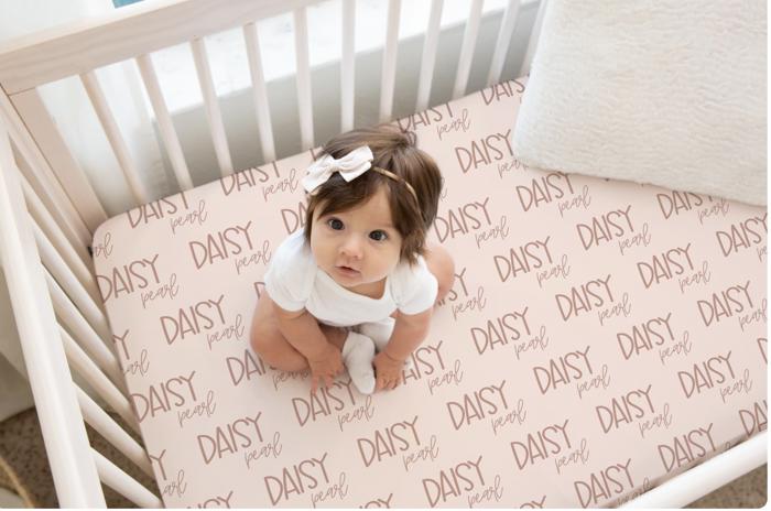Personalized Crib Sheet Duo Font - 2 Sizes