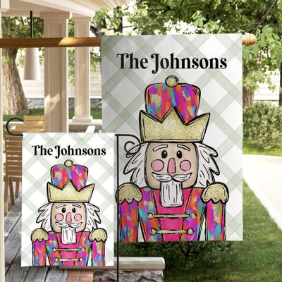Personalized Garden Flag - Festive Nutcracker