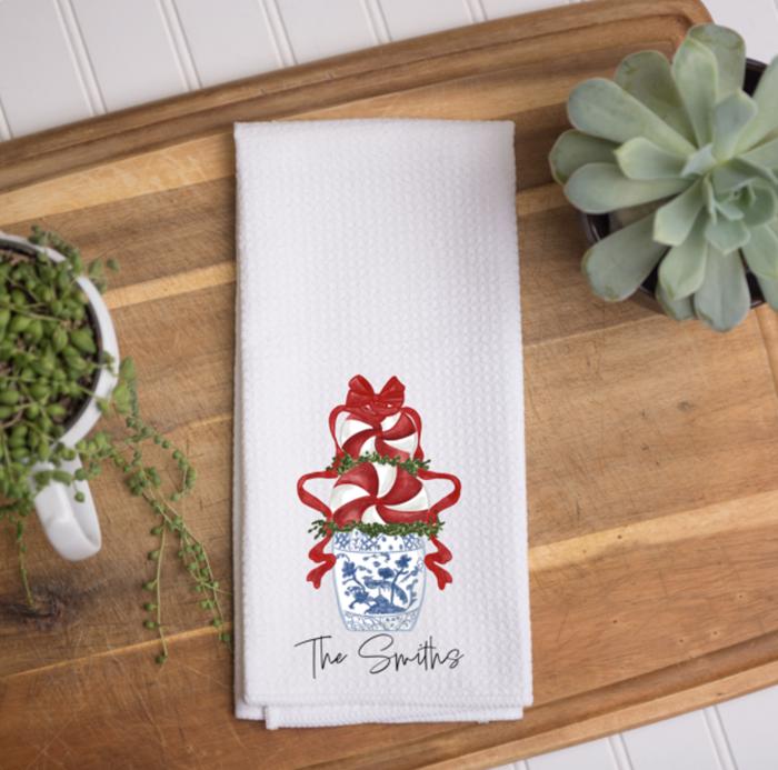 Personalized Christmas Waffle Towel