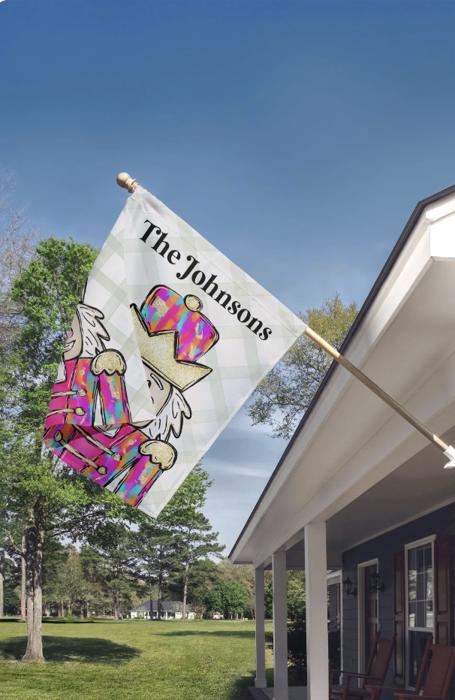 Personalized Garden Flag - Festive Nutcracker