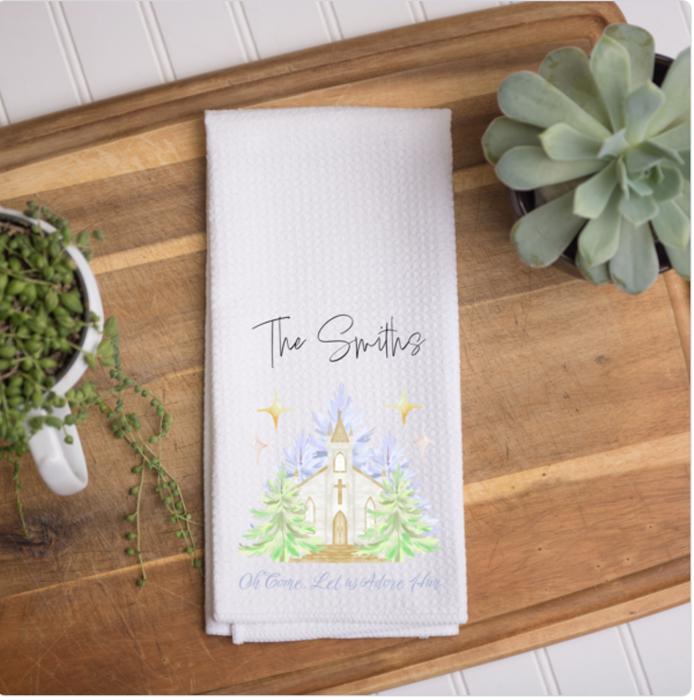Personalized Christmas Waffle Towel